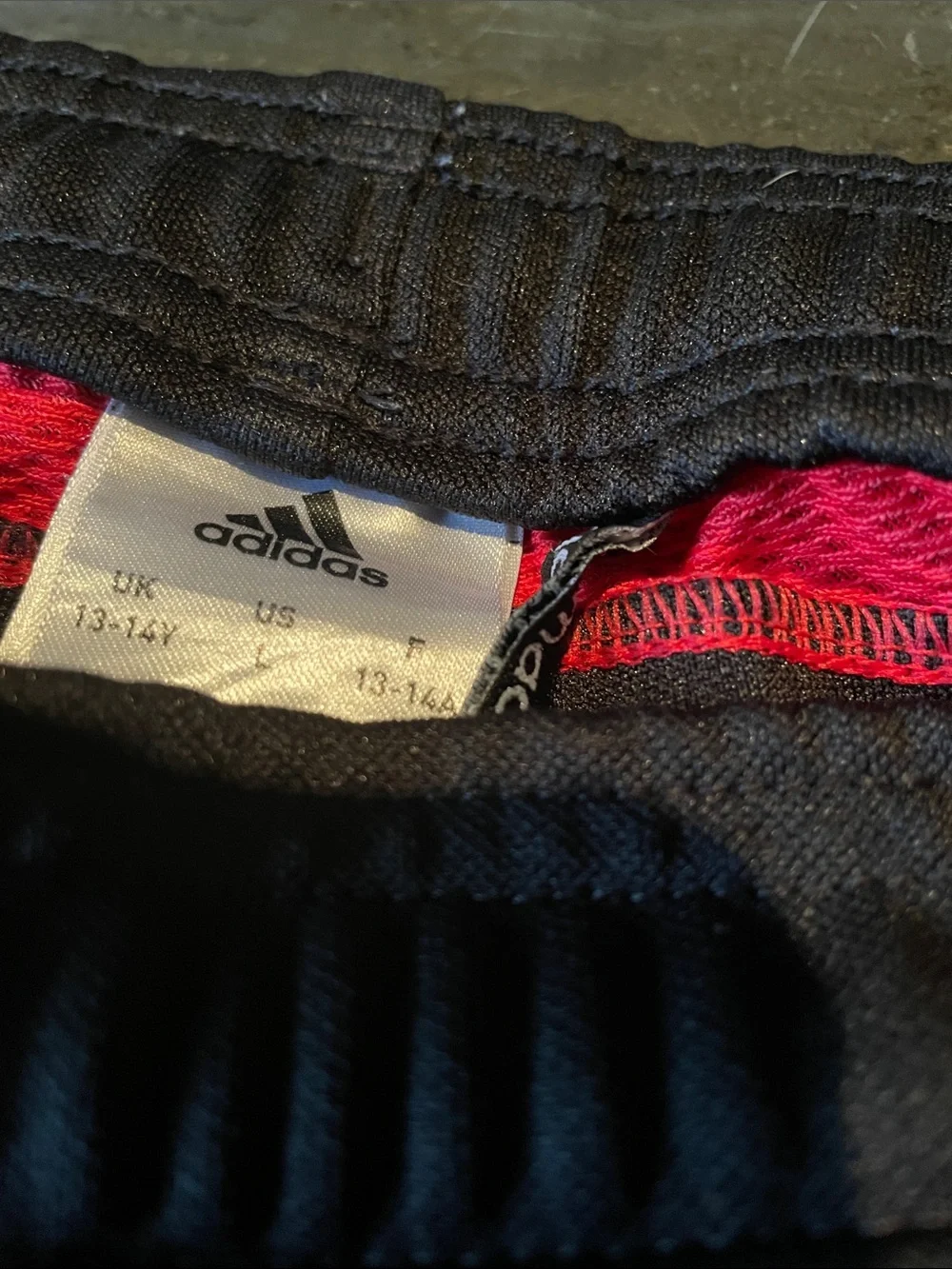 adidas Kids Black Joggers with Red Side Stripes - Picture 2 of 3